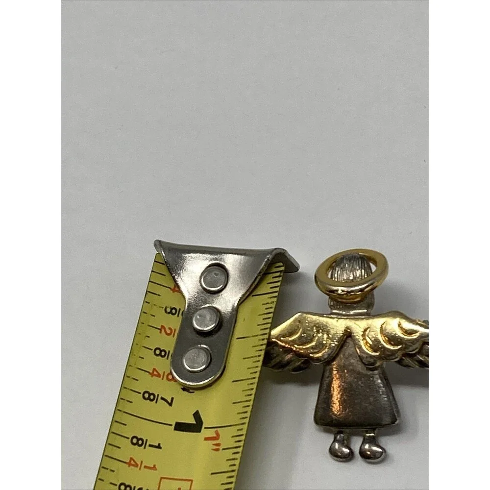 Angel Pin Brooch Vintage Signed IMO 95 Two-tone Gold Tone Silver Tone
